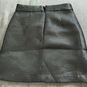 H&M Metallic Silver A-Line Mini Skirt